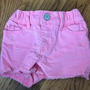 Pink Distressed Kids Shorts